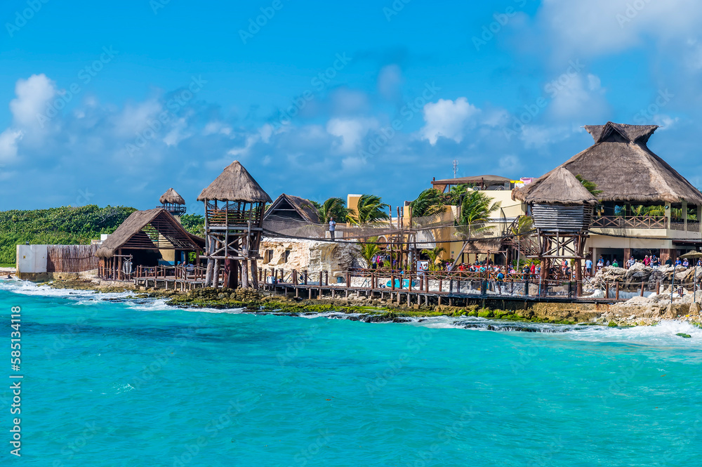 A view across the mexican resort of Costa Maya on the Yucatan peninsula on a sunny day