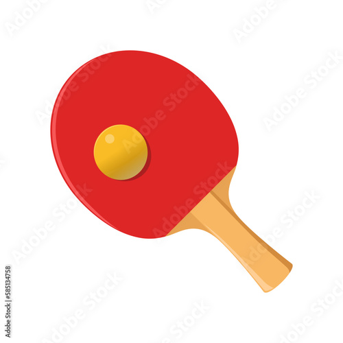 Vector Table Tennis Racket with Ball, Ping-pong bat, Sport and Game competition concept