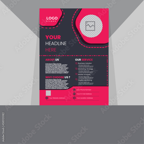 corporate Business A4 vector flyer design for company promotion.poster or brochure cover layout and advertising