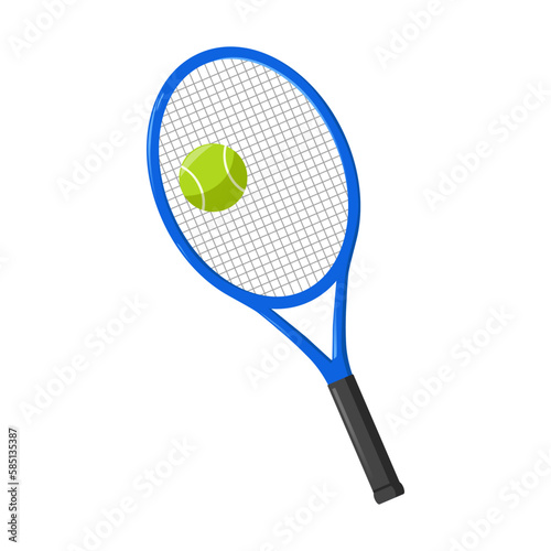 Tennis racket and ball. Isolated on white background © ADES-VECTOR