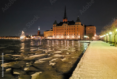 Canvas Print stockholm city by night