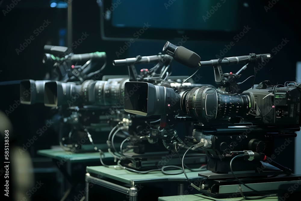 A group of cameras on a table - Generative AI A group of cameras on a table - Generative AI