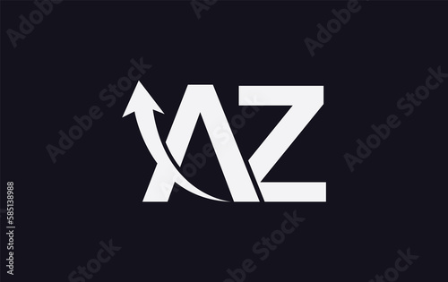 Financial logo symbol and Growth arrow icon design monogram for business