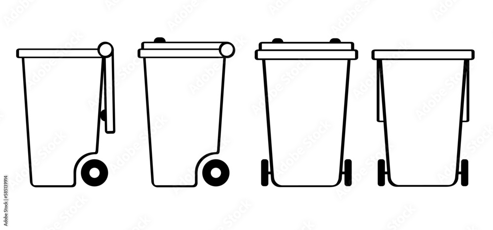 Wheelie bin. Garbage bag and container. Waste bin or or litterbin. Garbage can, trash can. Trash bin or dust bin symbol. Waste Recycling. Global day of recycling or America recycles day. Dustbin. Wheelie bin. Garbage bag and container. Waste bin or or litterbin. Garbage can, trash can. Trash bin or dust bin symbol. Waste Recycling. Global day of recycling or America recycles day. Dustbin.