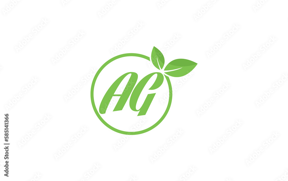 Fresh nature and healthy leaf logo design with the letter and alphabets. Green leaf and eco logo icon design Fresh nature and healthy leaf logo design with the letter and alphabets. Green leaf and eco logo icon design