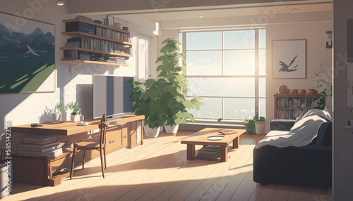 アニメの背景素材-リビング