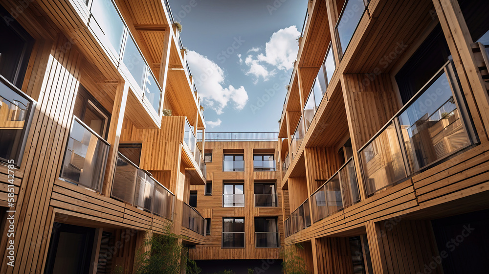 Modern house architecture, sustainable environment.. generative AI Modern house architecture, sustainable environment.. generative AI
