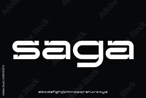 Modern wide grotesque display font vector illustration