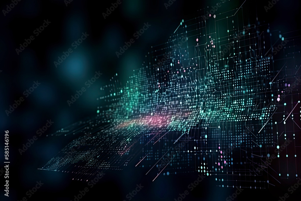 Abstract technology big data background concept. Artificial intelligence tech. Big data and cybersecurity. Transfer and storage of data sets, blockchain, server. Colorful background Abstract technology big data background concept. Artificial intelligence tech. Big data and cybersecurity. Transfer and storage of data sets, blockchain, server. Colorful background