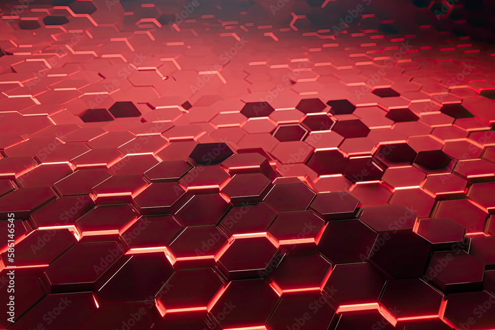 Naklejka premium Abstract futuristic surface concept with hexagons. Trendy sci-fi technology background