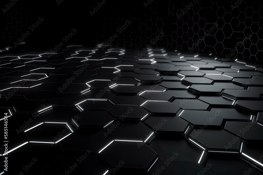 Obraz premium Abstract futuristic surface concept with hexagons. Trendy sci-fi technology background