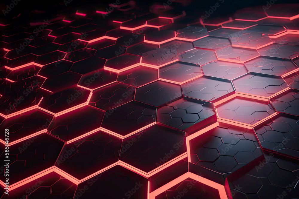 Abstract futuristic surface concept with hexagons. Trendy sci-fi technology background Abstract futuristic surface concept with hexagons. Trendy sci-fi technology background