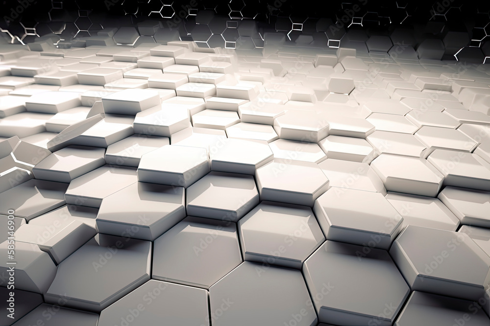 Fototapeta premium Abstract futuristic surface concept with hexagons. Trendy sci-fi technology background