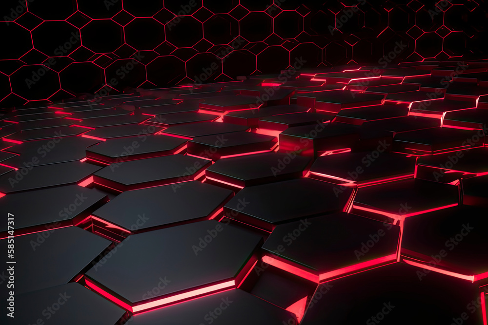 Abstract futuristic surface concept with hexagons. Trendy sci-fi technology background Abstract futuristic surface concept with hexagons. Trendy sci-fi technology background