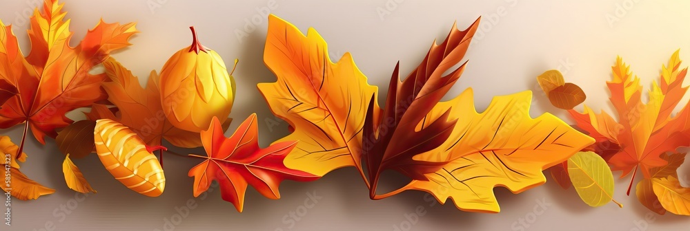 Autumn background. Autumn Horizontal banner and poster, header for website. generative ai