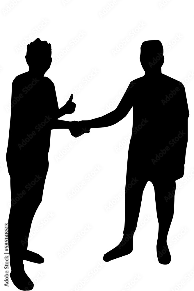 business people shaking hands silhouette