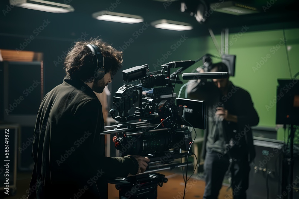 A couple of men with cameras - Generative AI A couple of men with cameras - Generative AI