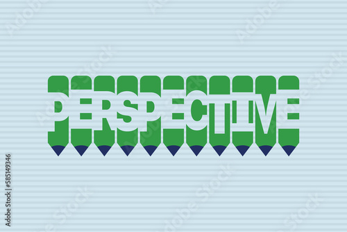 Perspective text with Pen symbol creative ideas design, vector illustration graphic design. Perspective typography negative space word vector illustration.