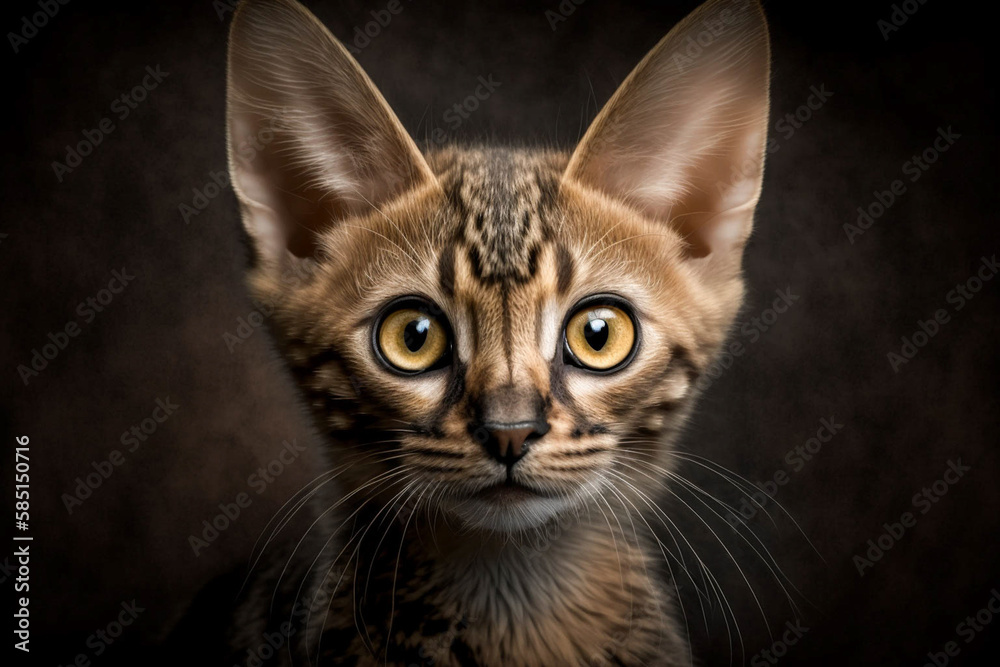 Majestic Javanese Breed Cat on Dark Background - A Stunning Feline with Unique Traits