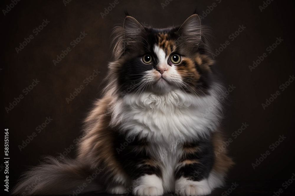 Munchkin Cat on a Dark Background: Adorable Feline with a Unique Trait Munchkin Cat on a Dark Background: Adorable Feline with a Unique Trait