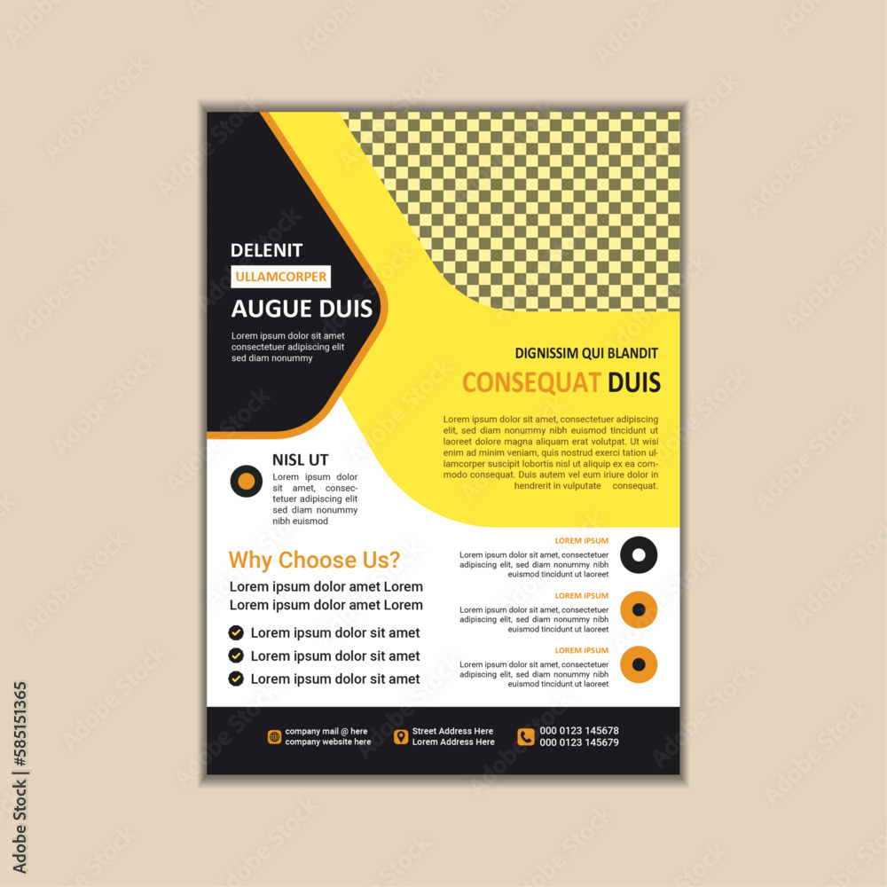 Vector Corporate business flyer design template with bleed