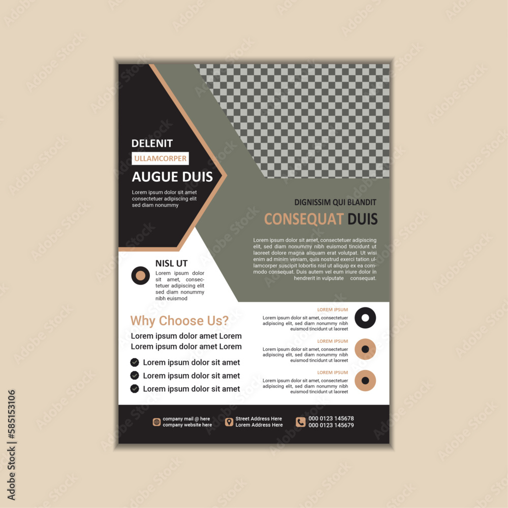 Vector Corporate business flyer design template with bleed