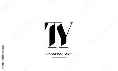 YT, TY, Y, T abstract letters logo monogram