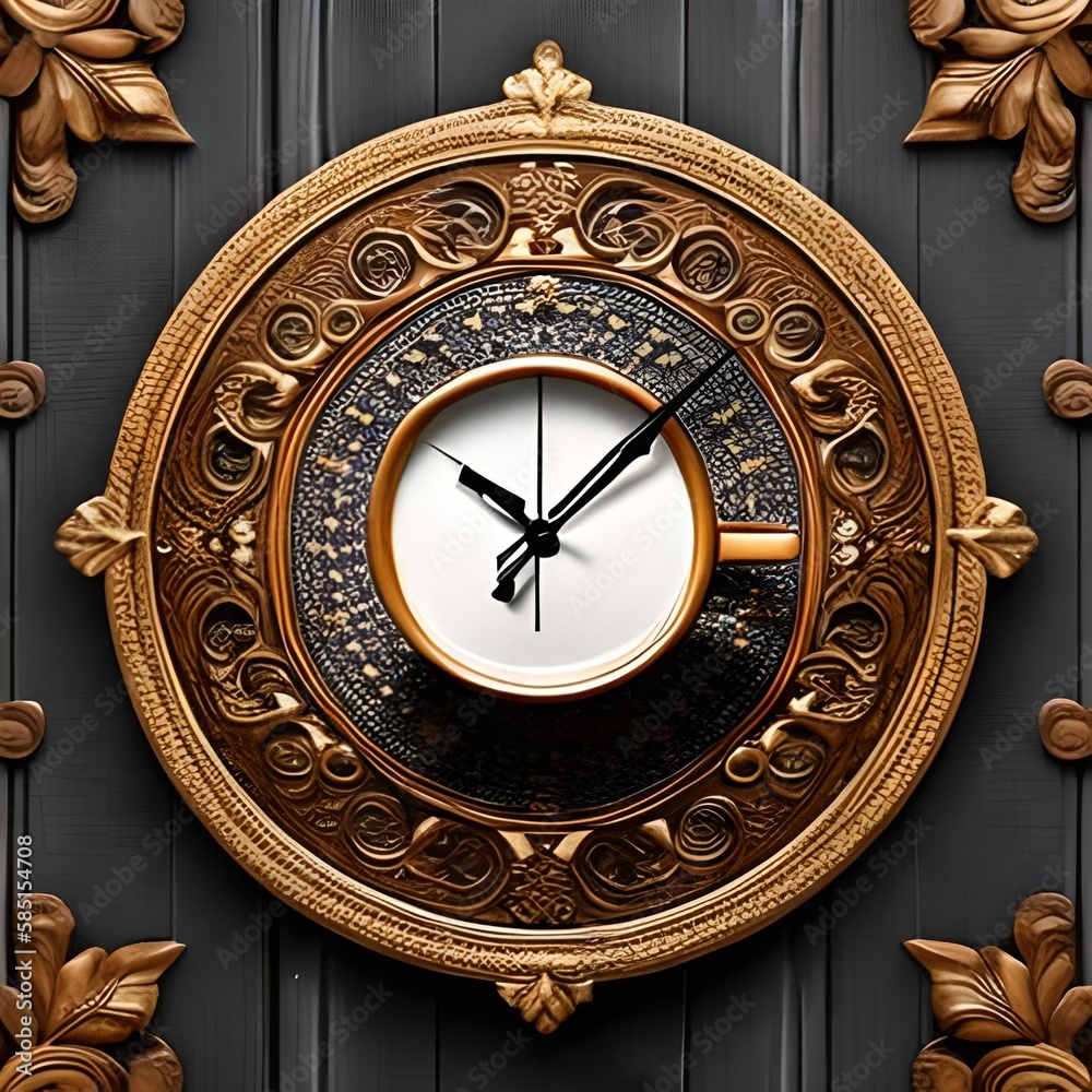gothic clock, wall clock, brown, jewelry, decoration