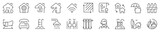 houses and real estate services thin line icon set 2 of 2. Symbol collection in transparent background. Editable vector stroke. 512x512 Pixel Perfect.