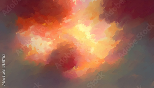 Red  Orange and Yellow clouds  abstract background