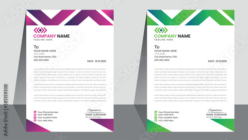 Stylish and Modern Letterhead Design Template, Two file Combination design .
