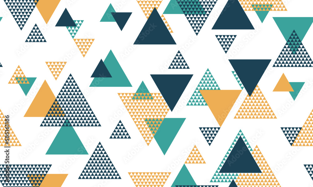 Triangle shapes seamless pattern vector design. Triangle shapes seamless pattern vector design.