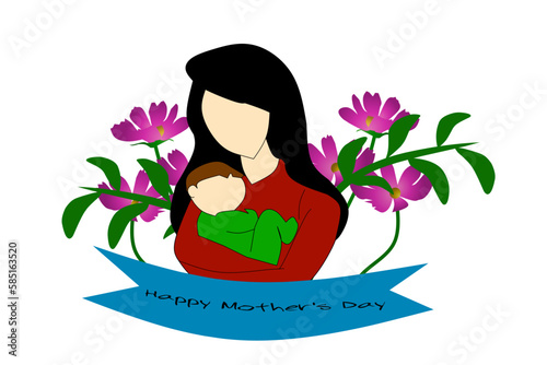 Mother's day greeting card. Mother's Day is celebrated on May 8. Vector banner with background isolated elements. Design for happy mother's day. Vector illustration.