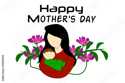 Mother's day greeting card. Mother's Day is celebrated on May 8. Vector banner with background isolated elements. Design for happy mother's day. Vector illustration.