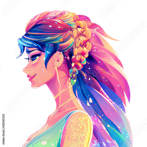 Illustration of Beautiful and Graceful Woman. Built with Generative AI