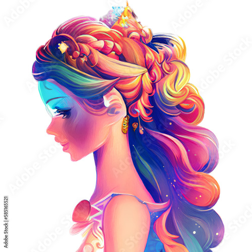 Illustration of Beautiful and Graceful Woman. Built with Generative AI
