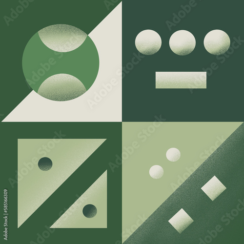Green coloured geometric shapes