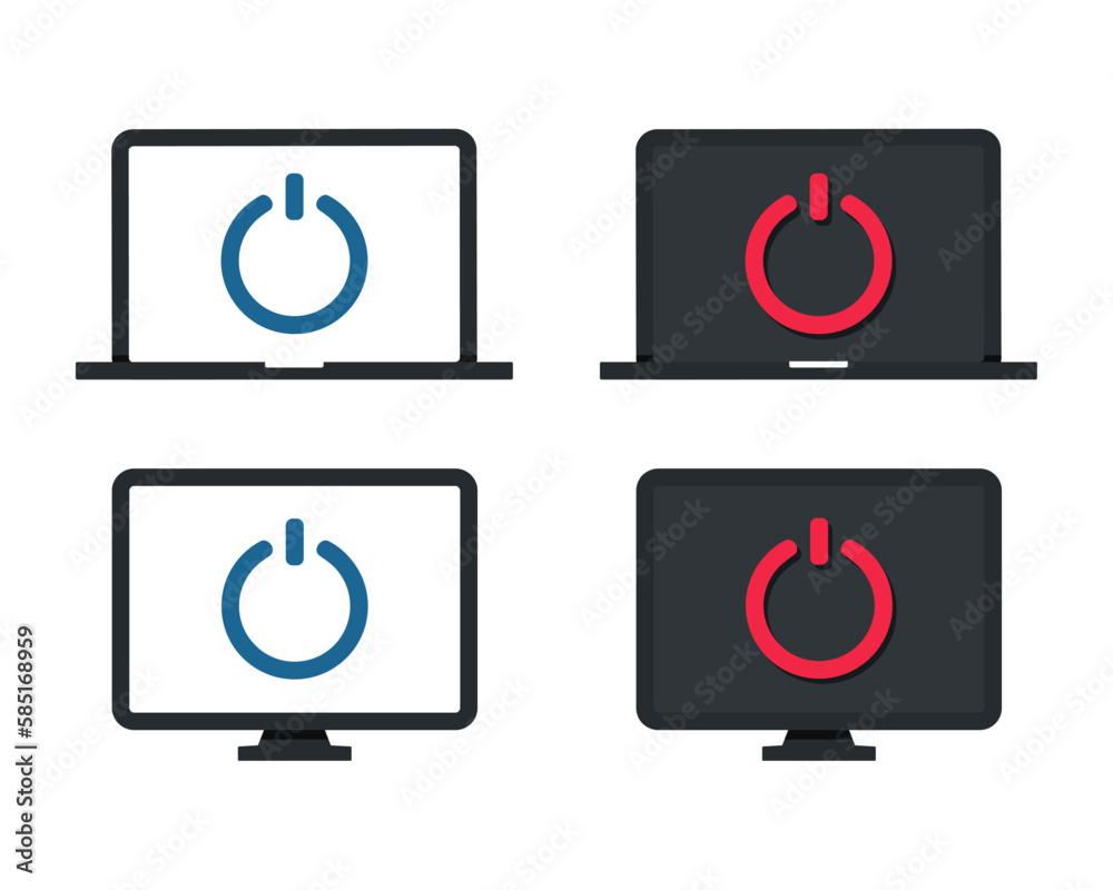 Computer power icon. Illustration vector