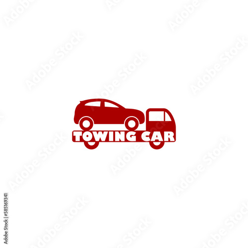 Towing car evacuation logo design isolated on white background