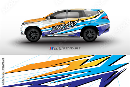 racing car wrap design for vehicle vinyl stickers and automotive company sticker livery 