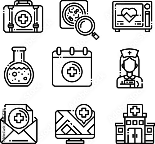 Set of icon for use in medical field