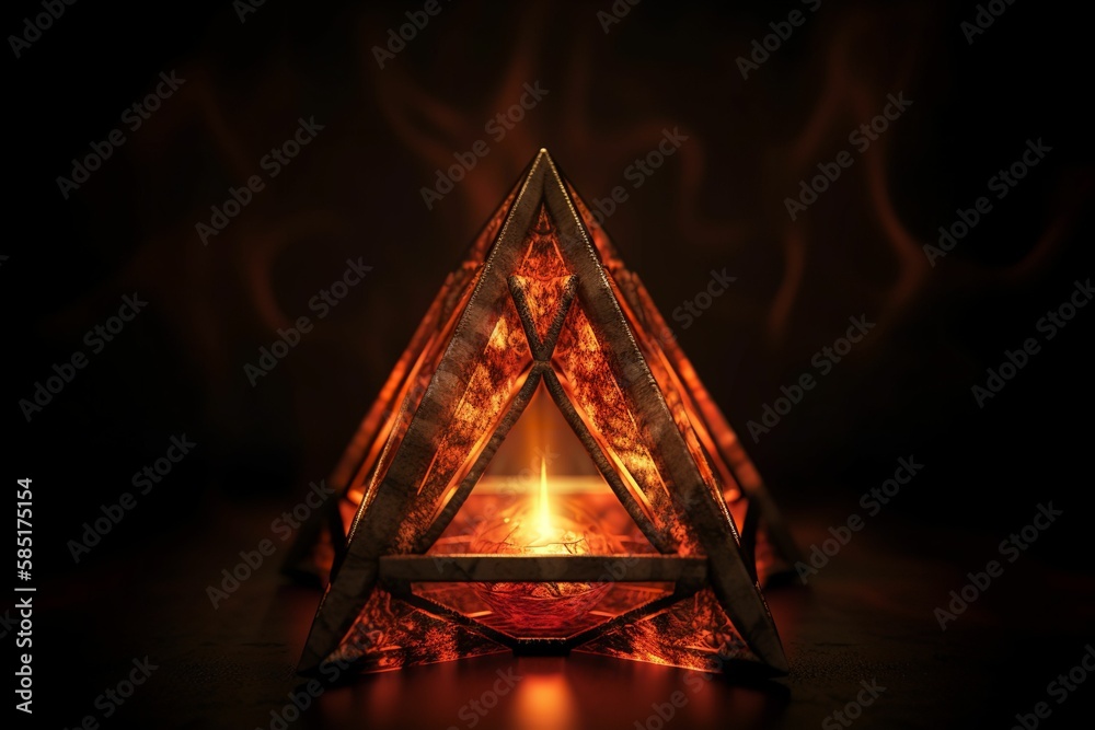 Tetrahedron lantern radial repeating generative AI Tetrahedron lantern radial repeating generative AI