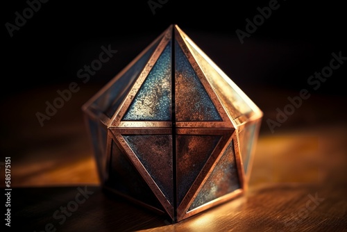 Symmetrical octahedron container render generative AI  photo