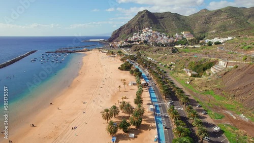Las Teresitas beach and San Andres resort town, Tenerife, Canary Islands, Spain photo
