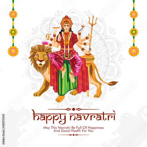 Happy Navratri social media decorative card template banner design 