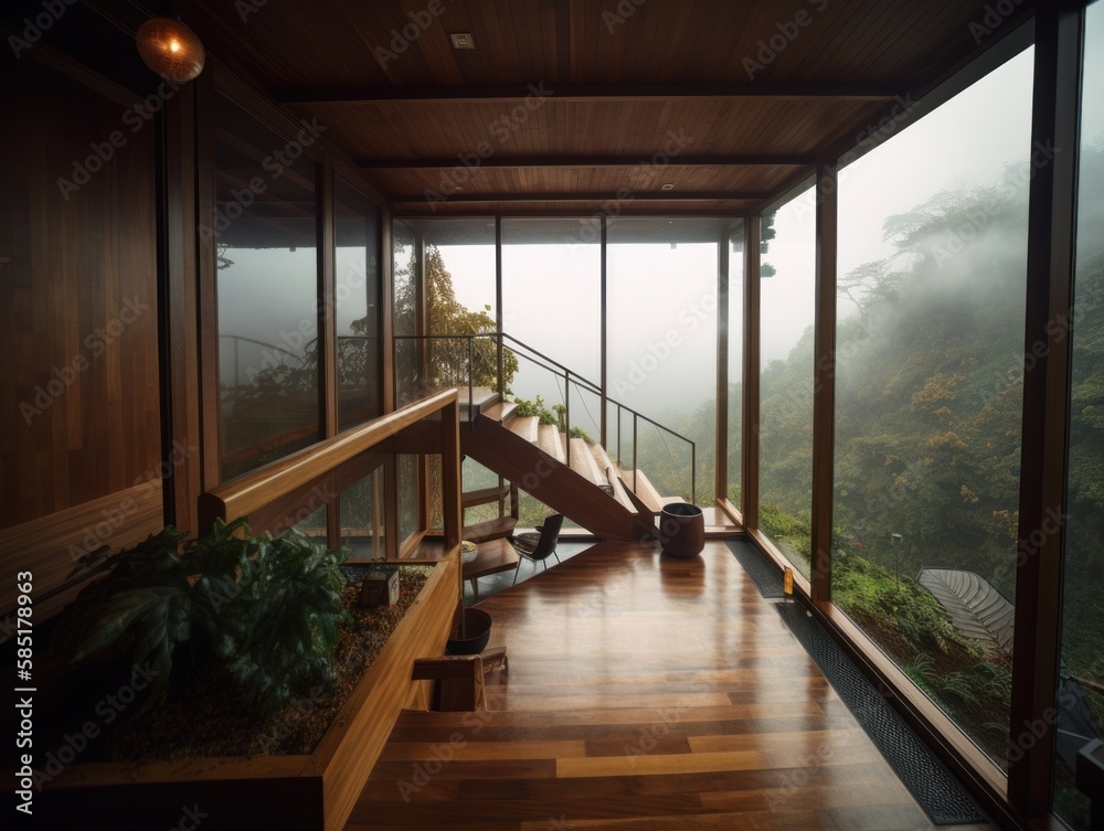 modern luxury wood room cliff side top view modern luxury wood room cliff side top view
