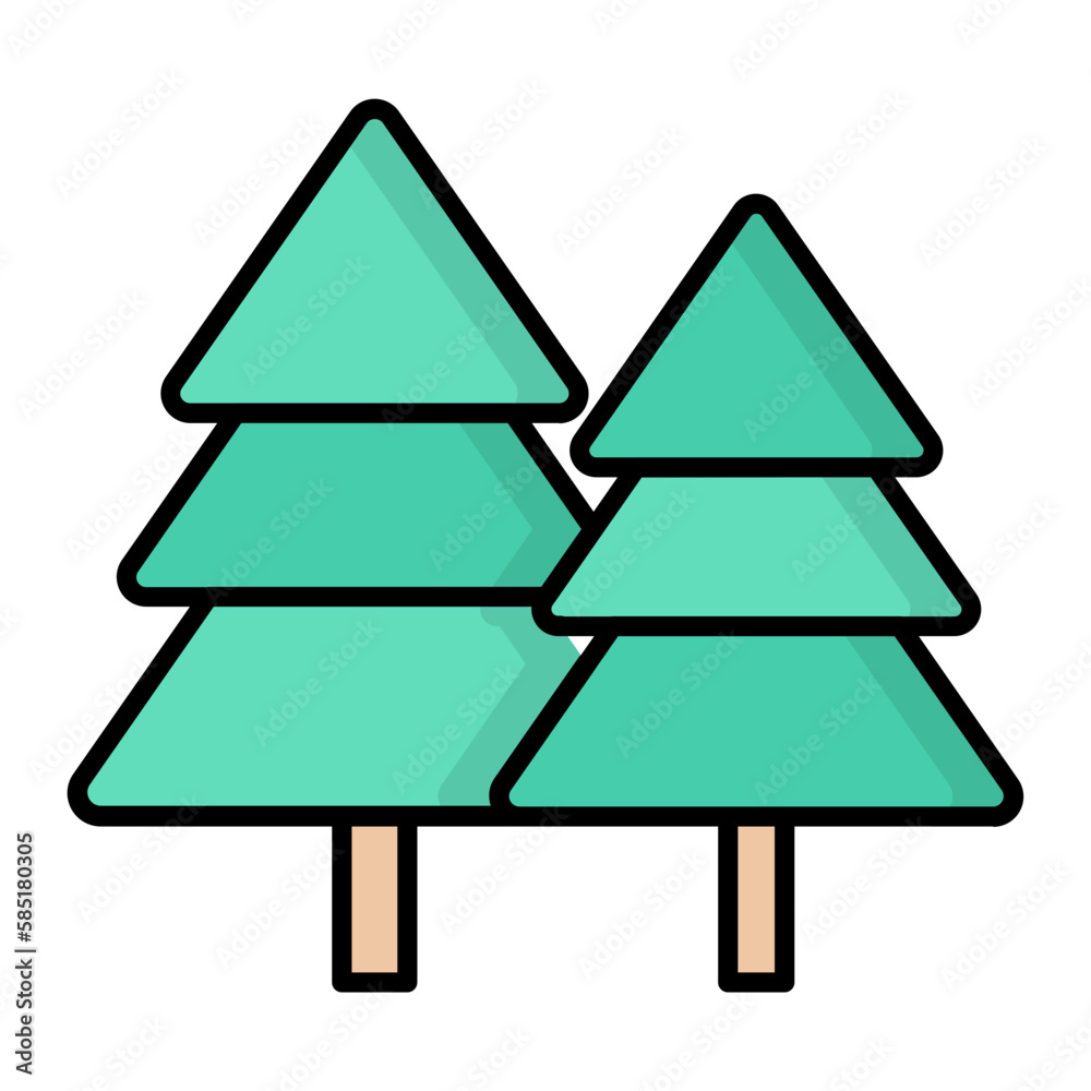 Tree Line Color Icon Tree Line Color Icon
