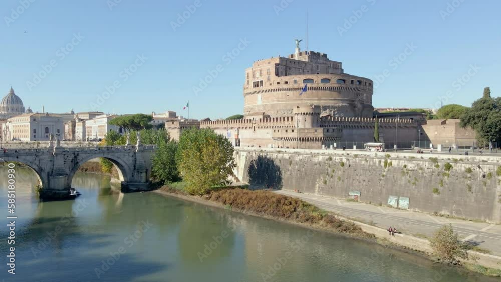 Castel Sant'Angelo rising above Tiber River in Rome Castel Sant'Angelo rising above Tiber River in Rome