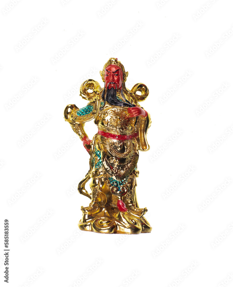 Fototapeta premium golden figurine of ancient chinese emperor