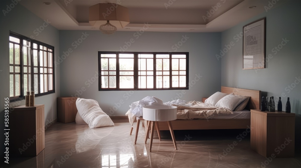 Fototapeta premium unfinished minimal bedroom